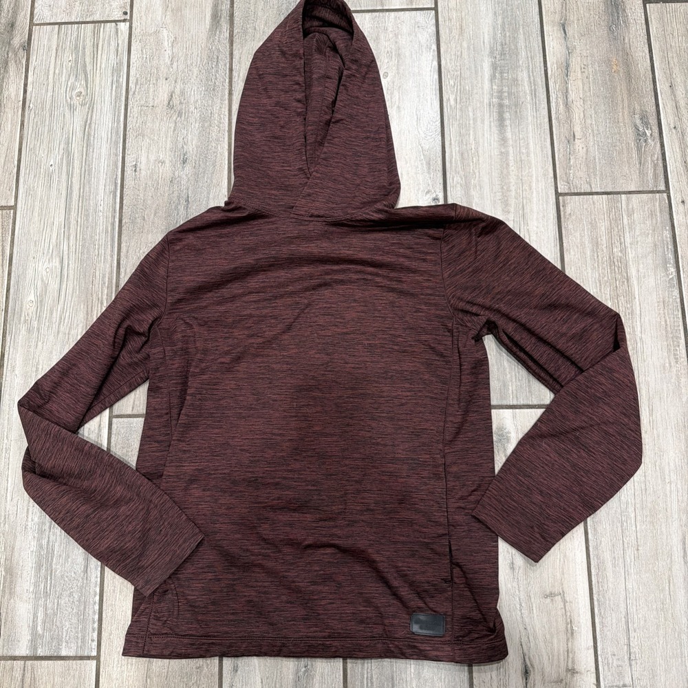 Abercrombie & Fitch Air Knit Hoodie Small Red Burgundy Moisture Wicking Stretch